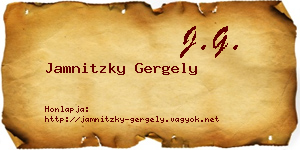 Jamnitzky Gergely névjegykártya